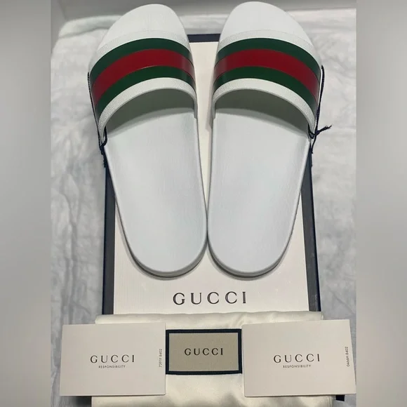 Gucci | Shoes | Mens Sz Uk 11us Gucci Signature Stripe Slide  display picture 1